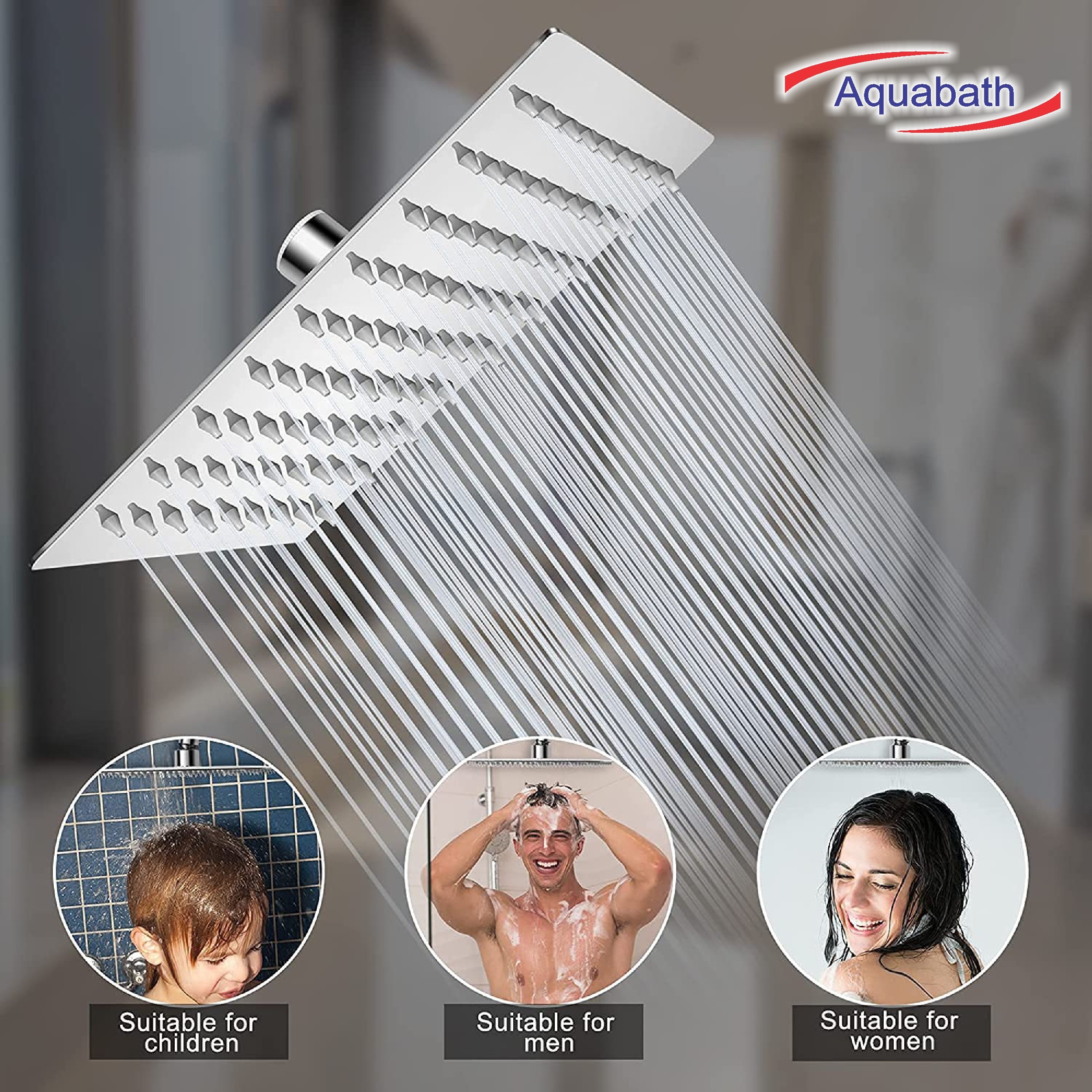 Ultra Slim SS Shower Chrome Finished Head Square - top-view