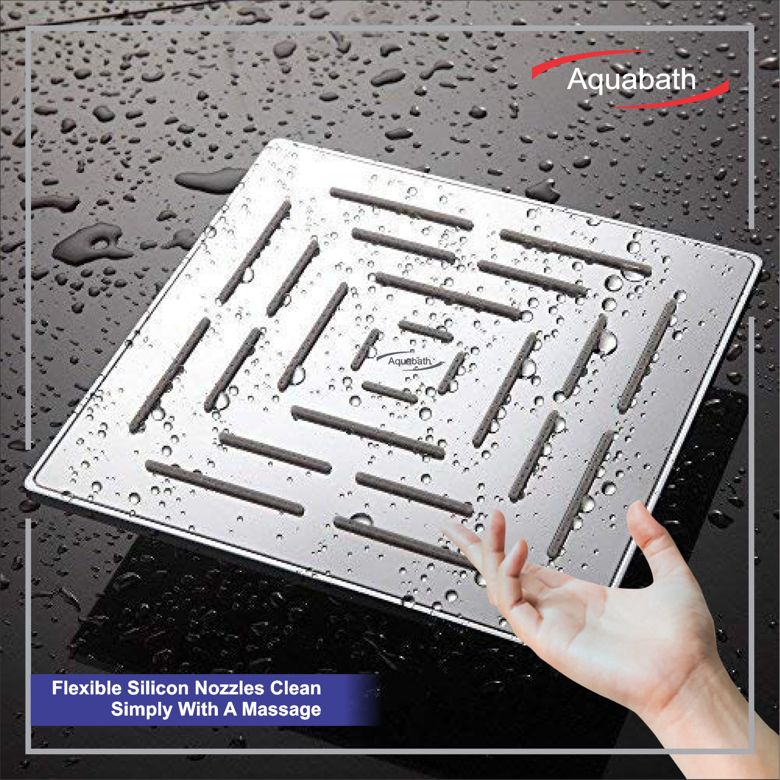 Ultra Slim Rain Head Without Arm Shower Head - rear-view