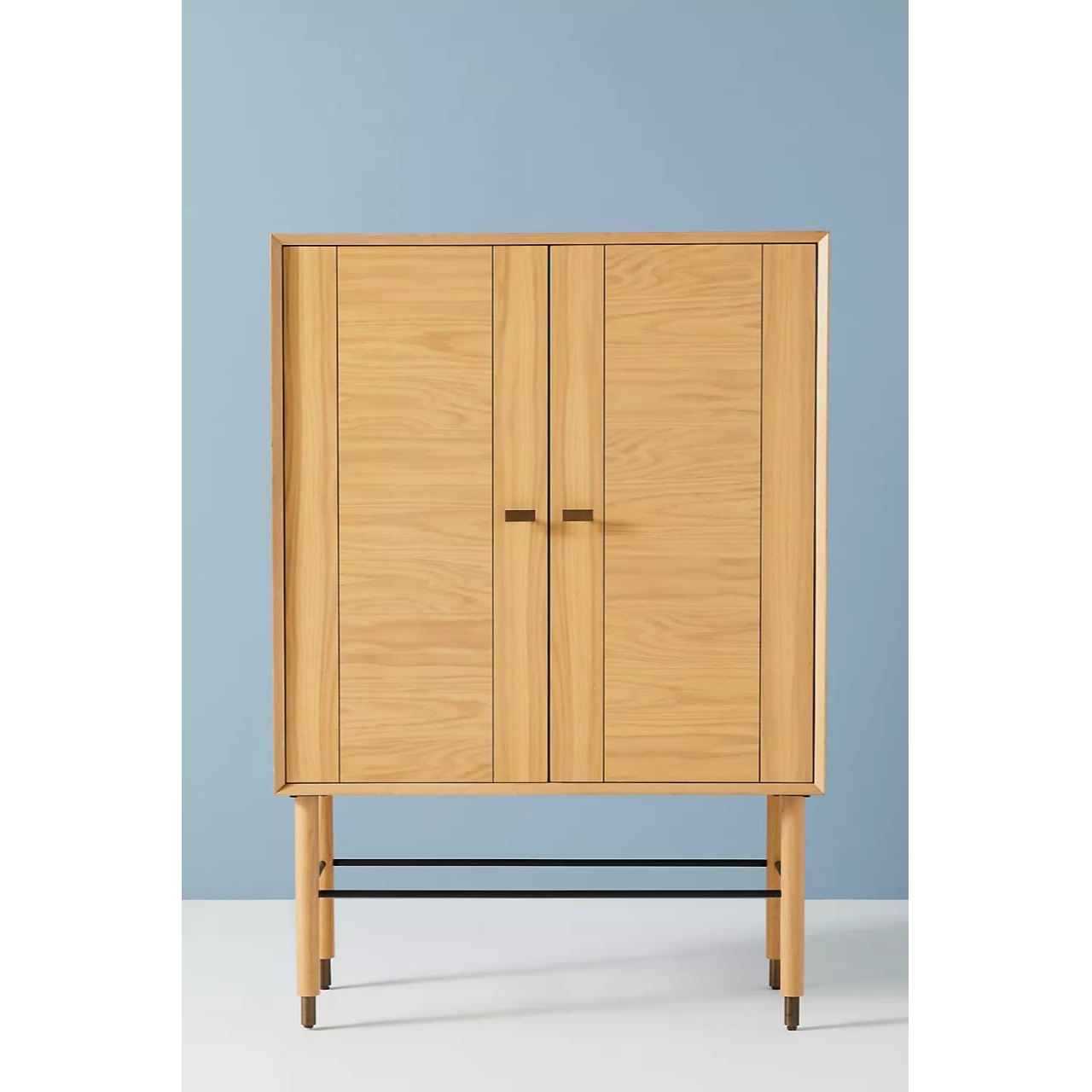 Contrasting Vertical Grain Bar Cabinet - top_view