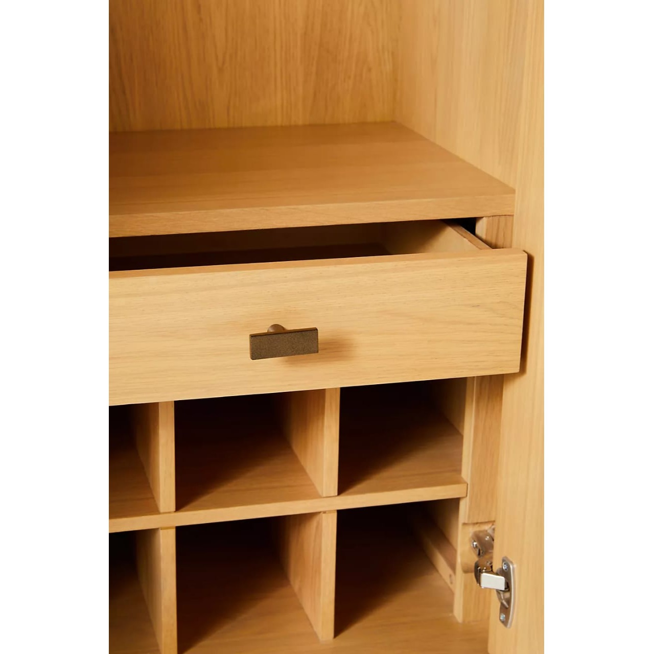 Contrasting Vertical Grain Bar Cabinet - rear_view