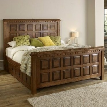 Teakwood King Size Bed with Storage - rear_view