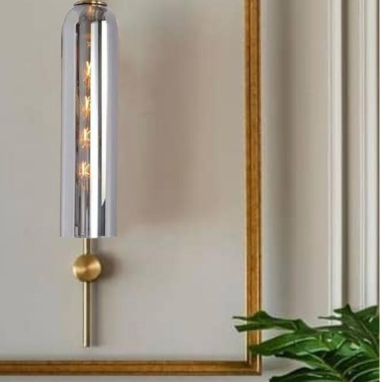 Pendant Lights With Luxurious Crystal Flute Lampshades For Home Décor ( Silver Glass) - rear_view