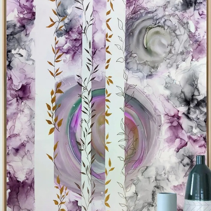 Decorative Trendy Abstract Wall Art Painting - front_view