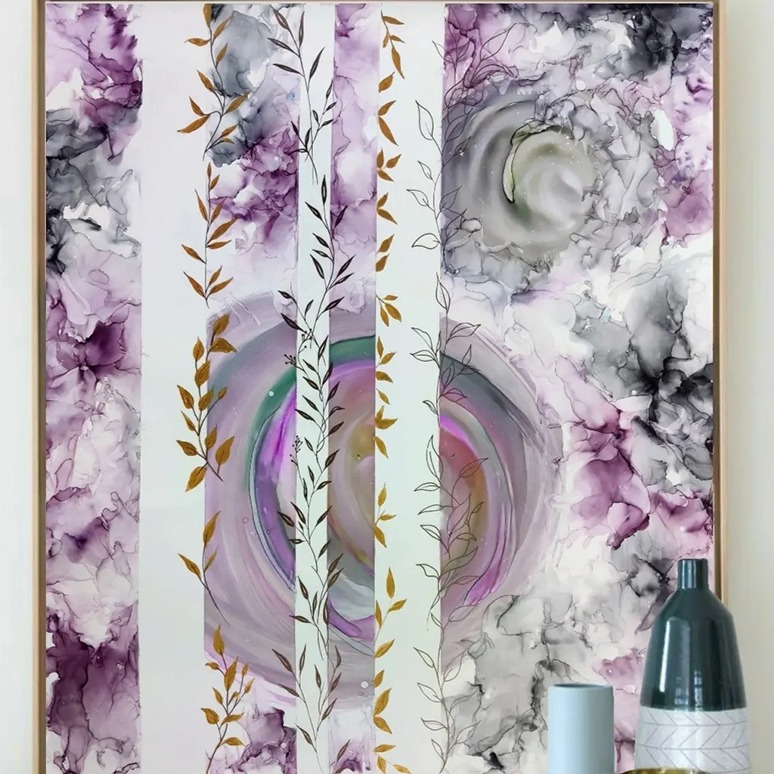 Decorative Trendy Abstract Wall Art Painting - top_view