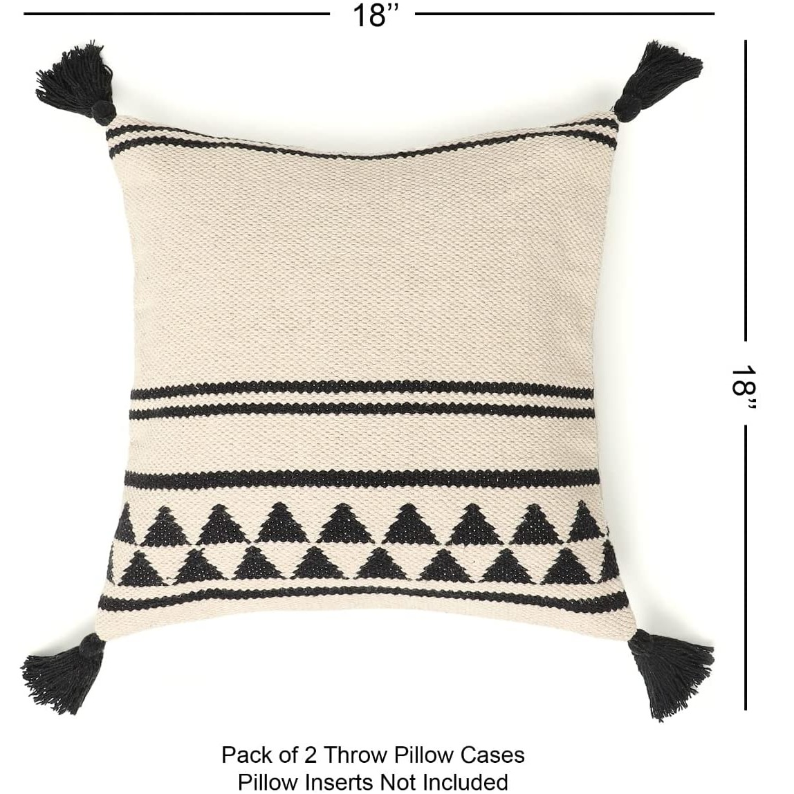 Boho Design Pillow Cushion Covers (18"x 18" ) - right-view