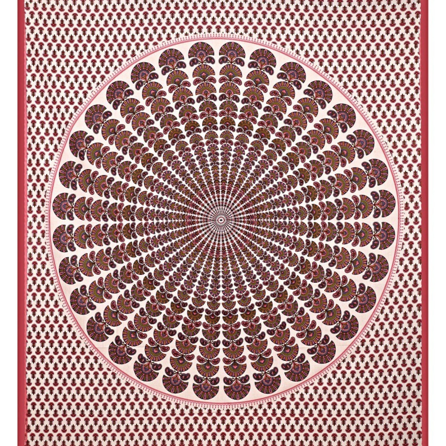 Jaipuri Printed Double Bed-sheet with 2 pillow covers - front_view
