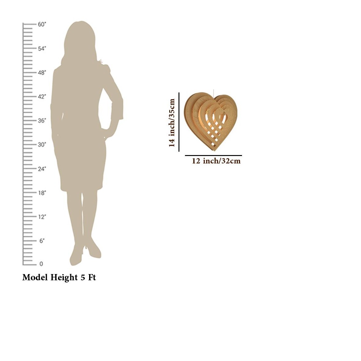 Heart Shape Wood pendant lamp yplamp 34 - rear_view