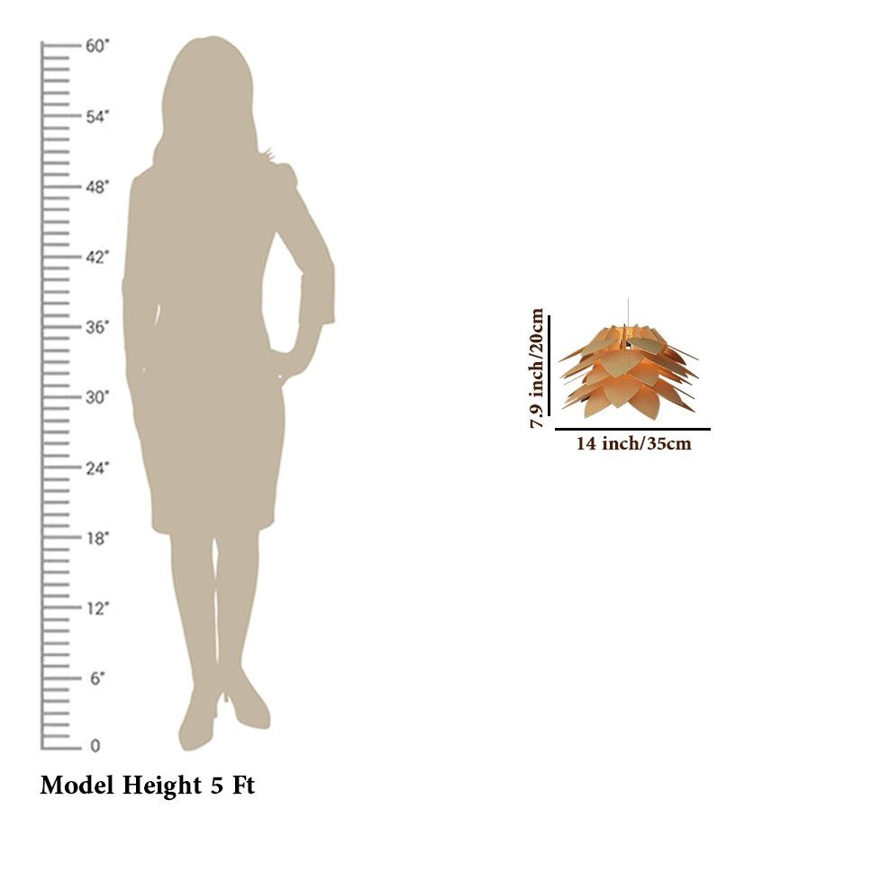 lotus Shape Wood pendant lamp yplamp 40 - rear_view