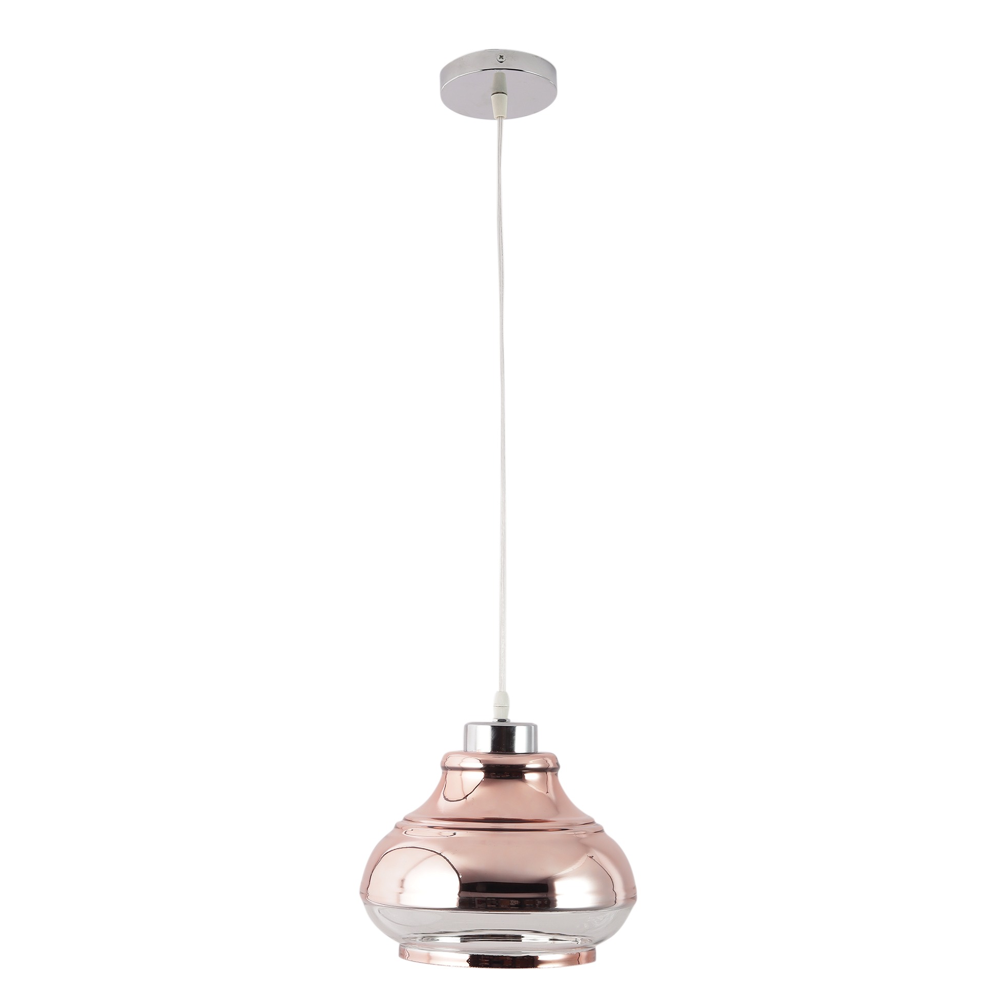 Copper Glass Single Hanging Lights- M-90-HL - Without Bulb - left_view