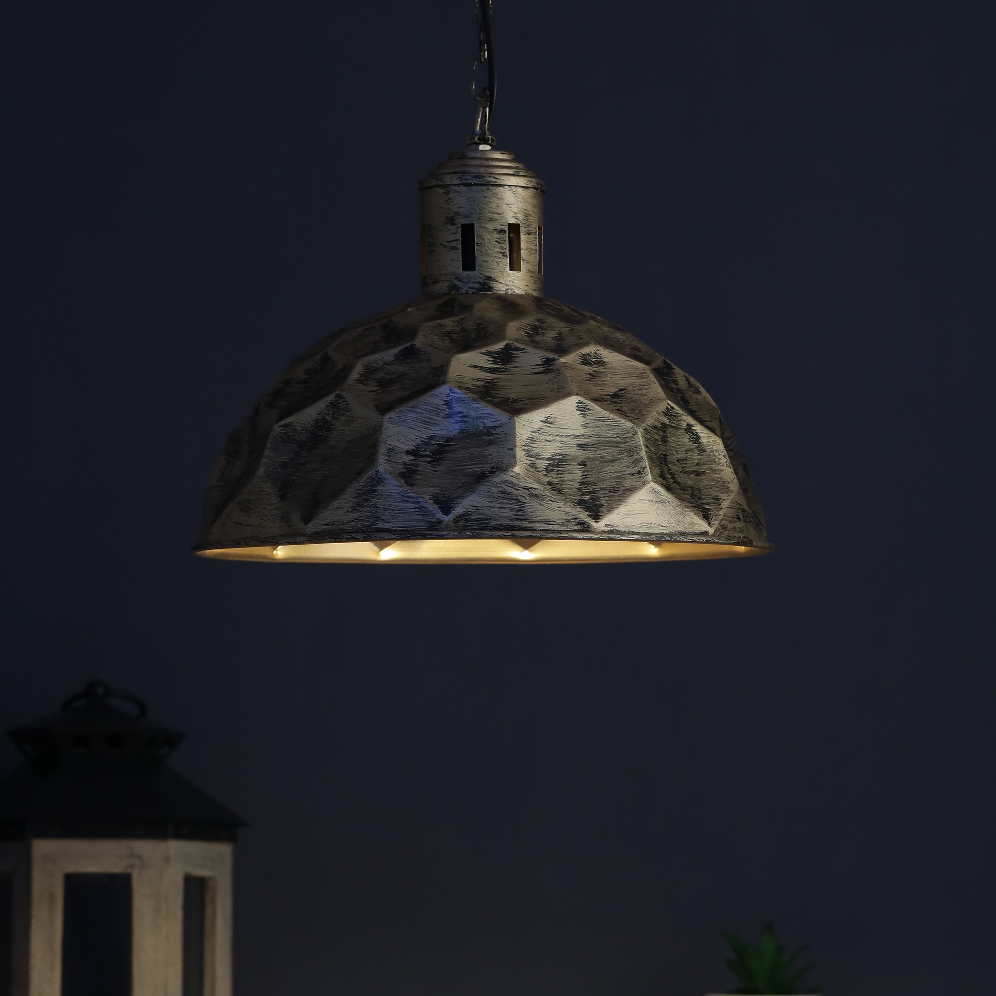 Gold Metal Single Hanging Lights- KATORA-HL-AB - without Bulb - rear_view