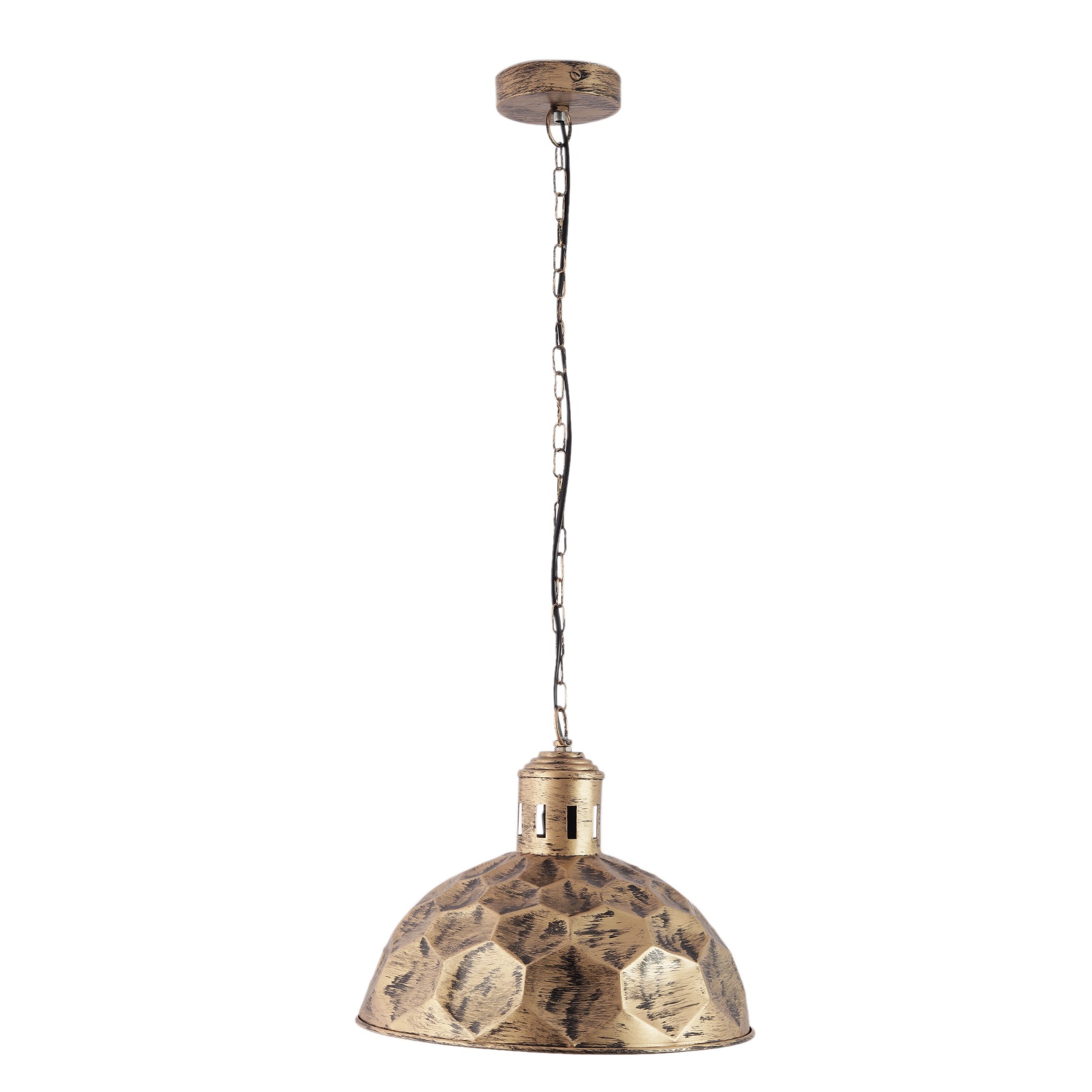 Gold Metal Single Hanging Lights- KATORA-HL-AB - without Bulb - left_view