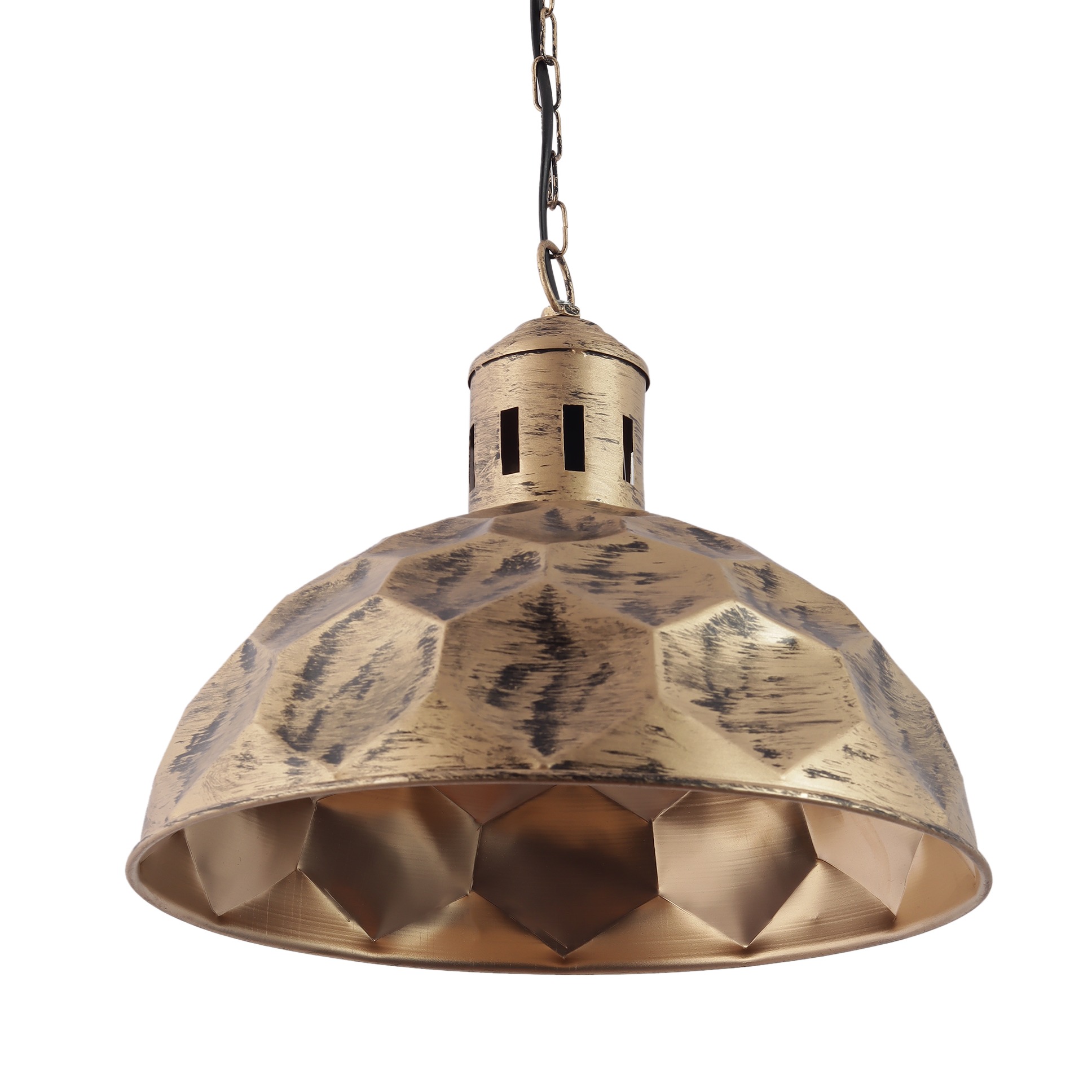 Gold Metal Single Hanging Lights- KATORA-HL-AB - without Bulb - bottom_view