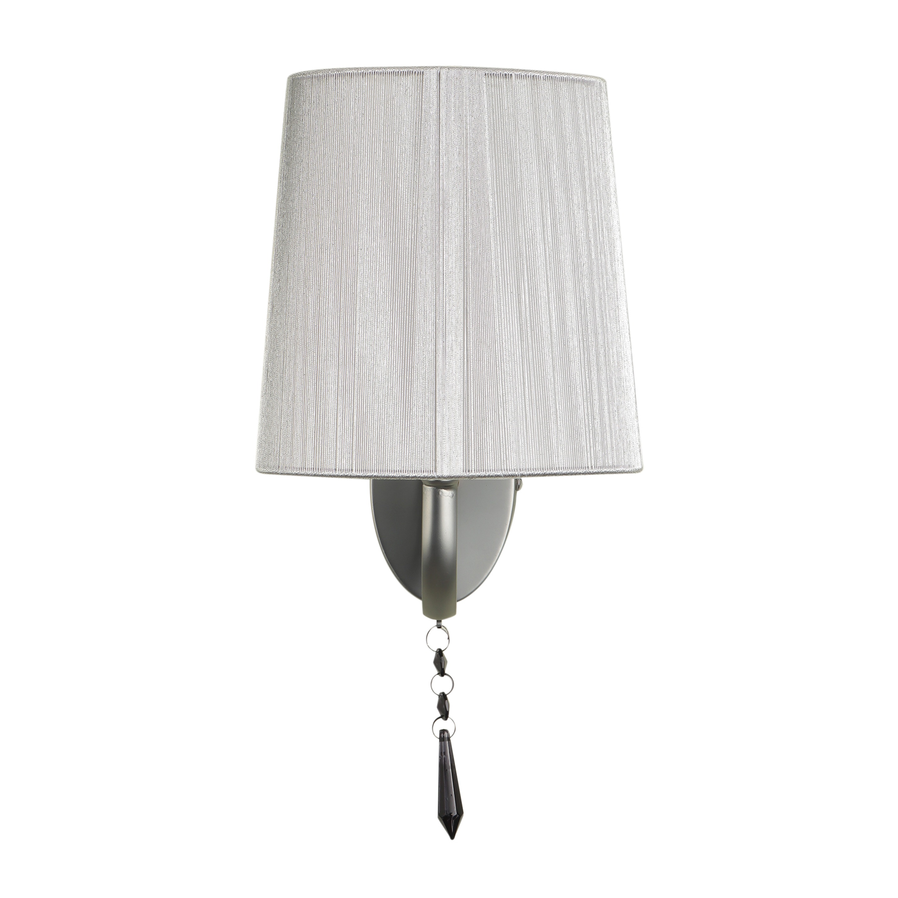 White Silver Fabric Wall Lights - S-125-1W - without Bulb - front_view