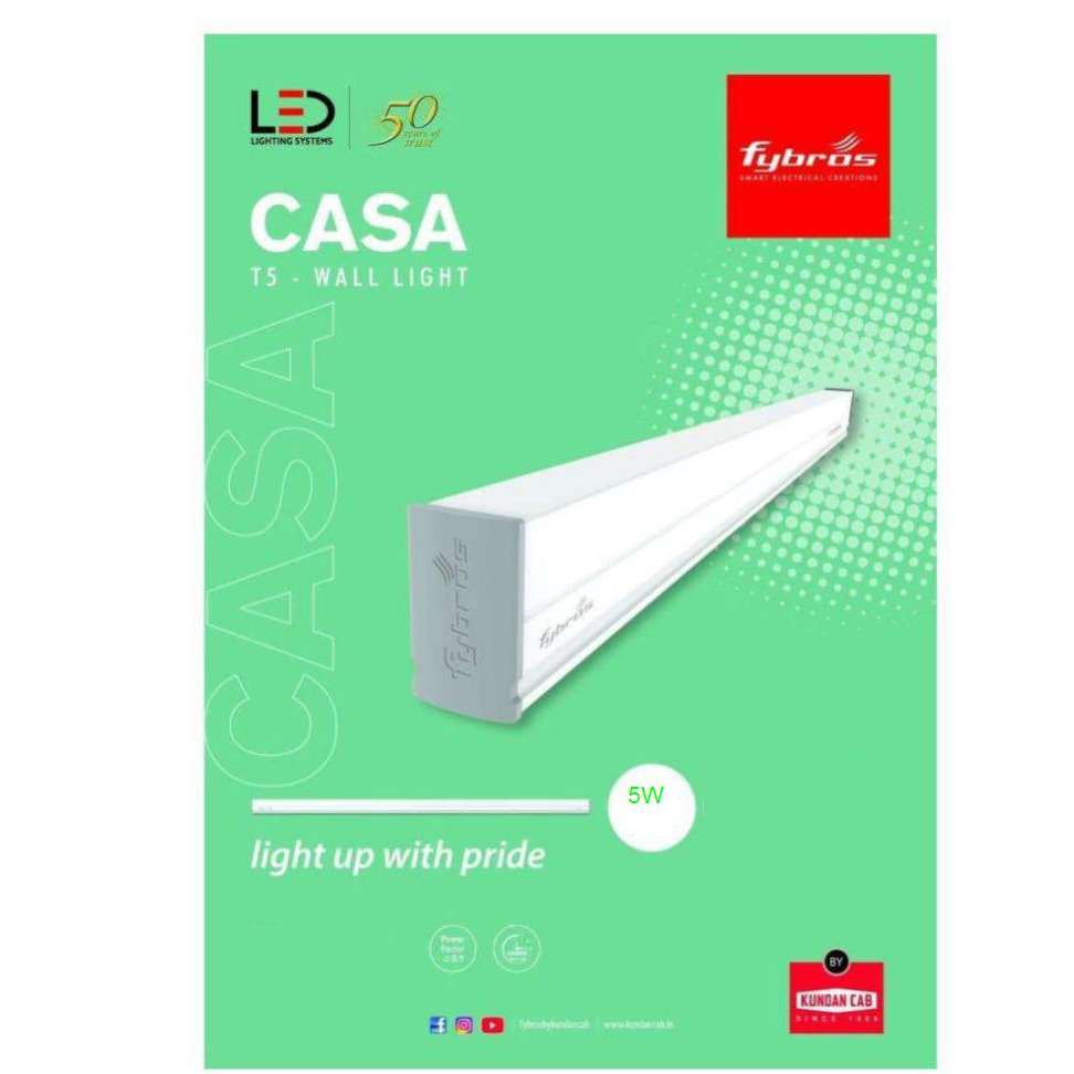 Led 5W batten tube light 1feet - front_view