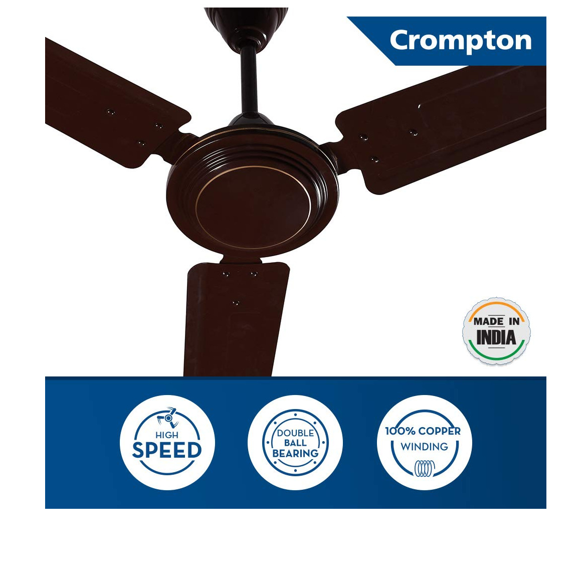 Crompton Neo Breeze 1200 mm (48 inch) Ceiling Fan (Brown) - right-view