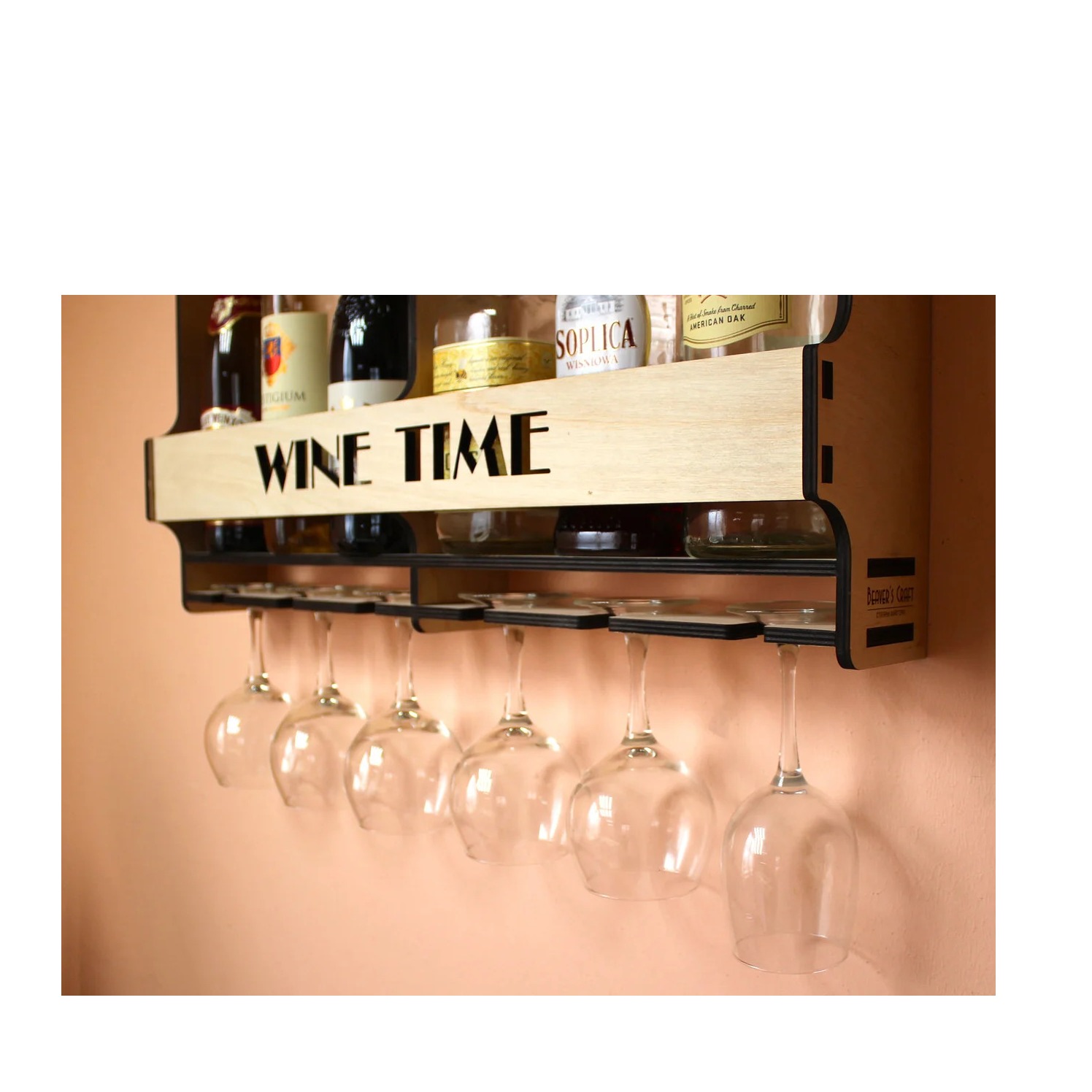 Modern Wall Mounted Wine Rack - rear_view