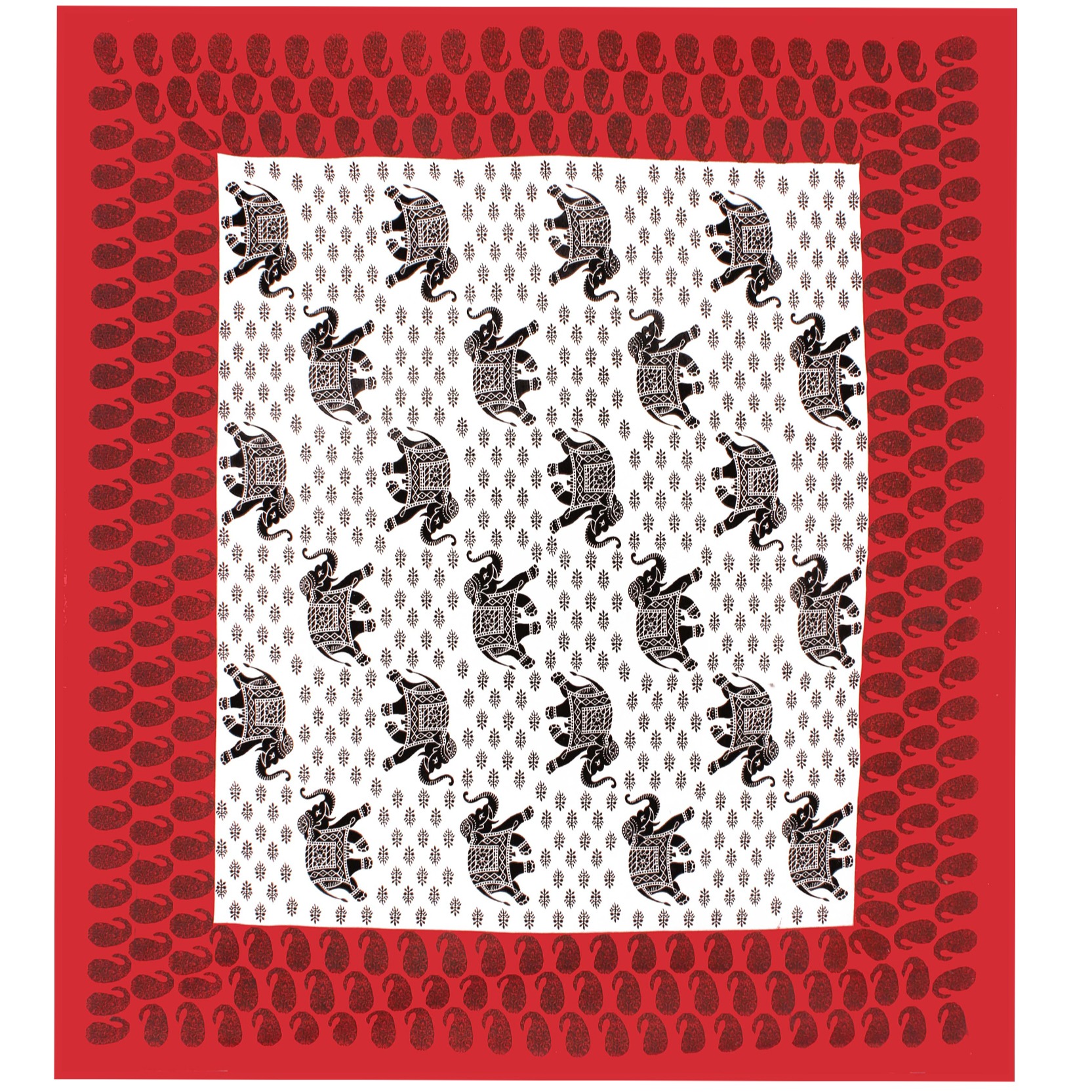 Cotton Double Bedsheet With Pillow Covers - Red - rear_view