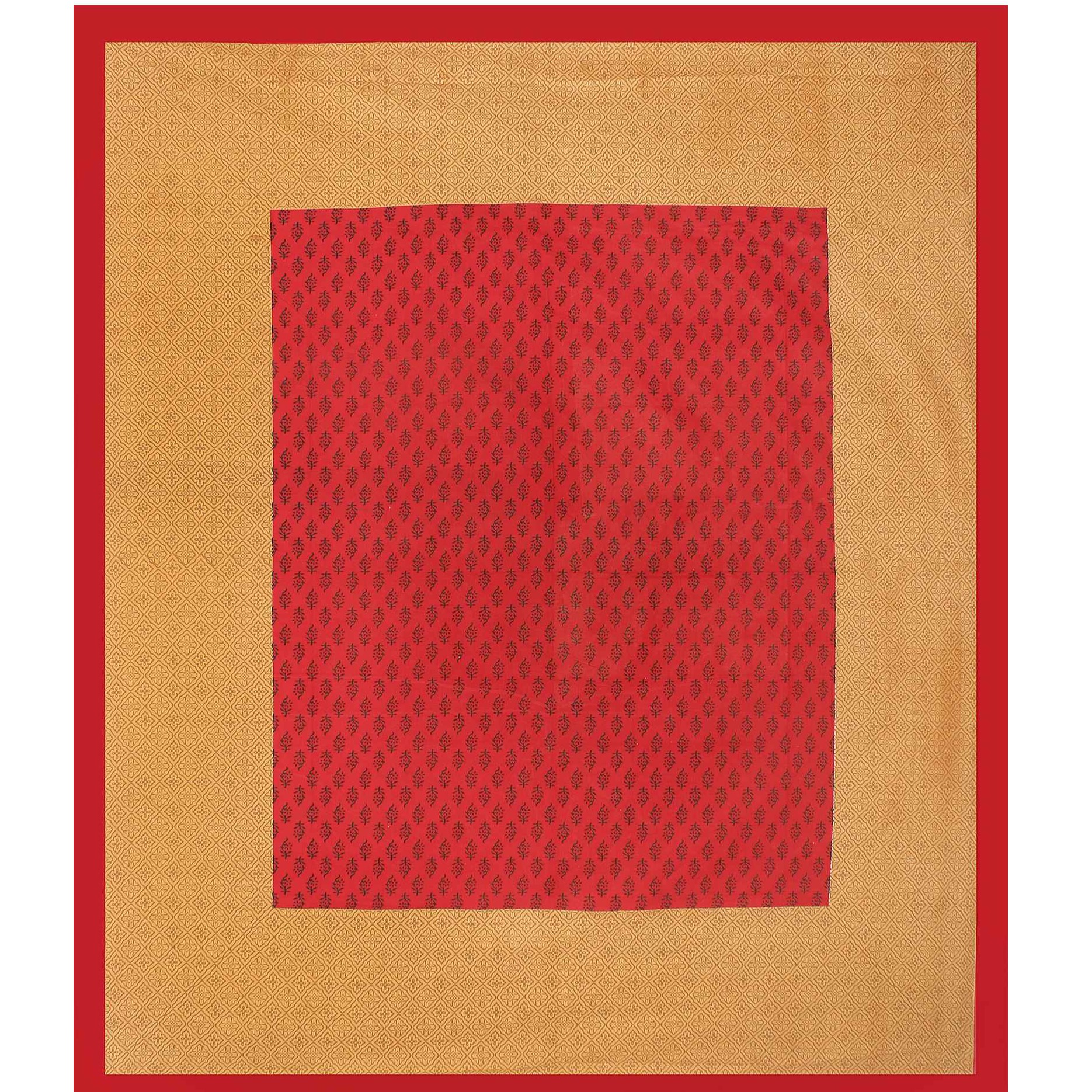 Pure Cotton Double Bedsheet with Pillow Covers - Red - front_view