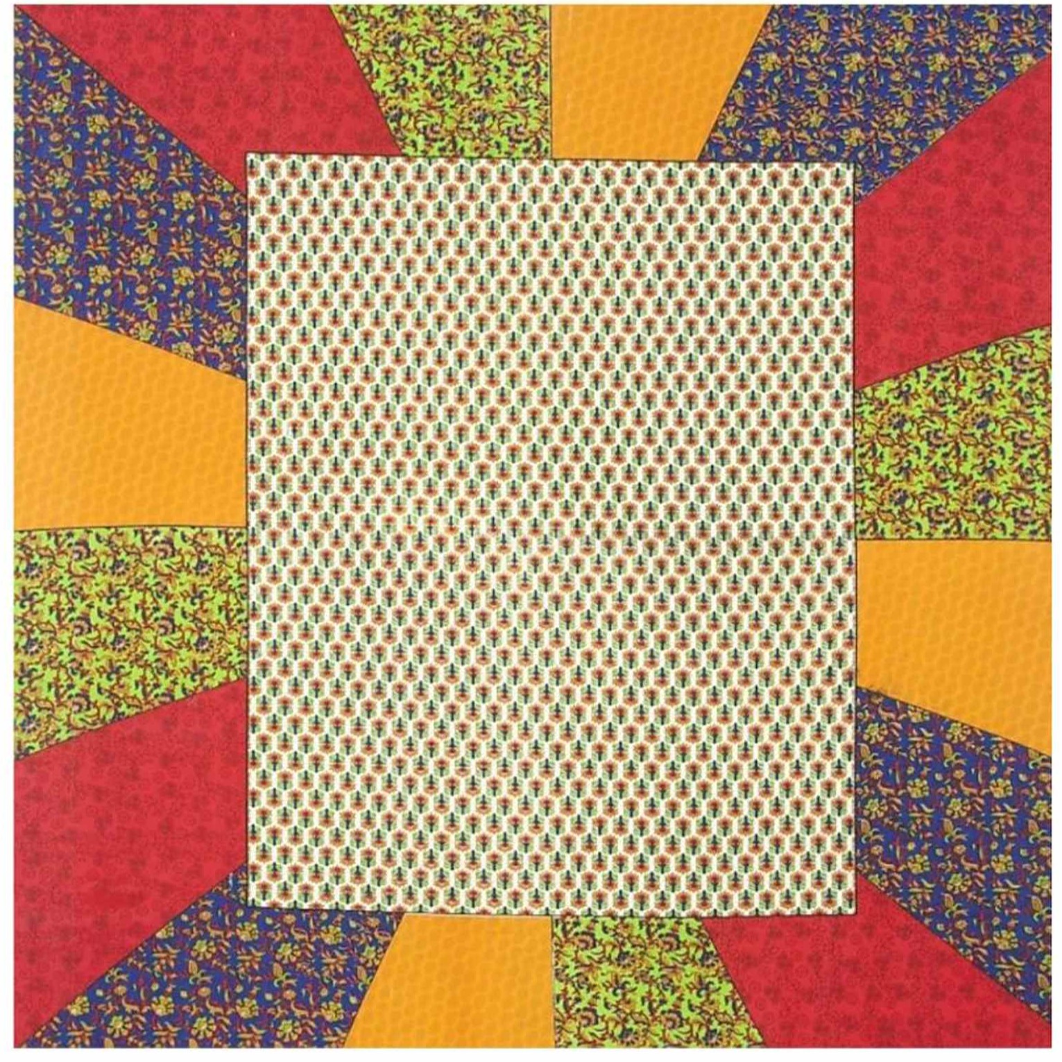 Cotton Double Bedsheet With Pillow Covers Jaipuri Print - top_view