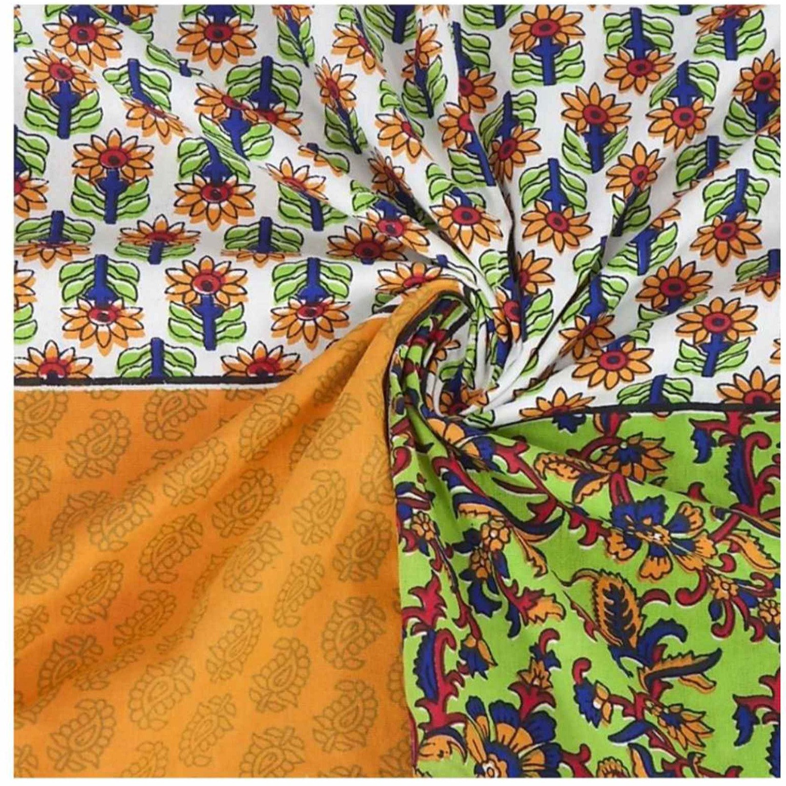 Cotton Double Bedsheet With Pillow Covers Jaipuri Print - rear_view
