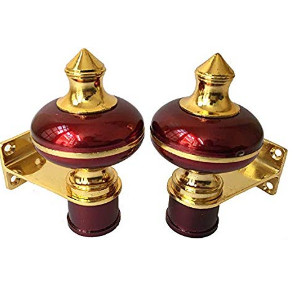 Stylish Mandir Curtain Bracket (2 Pair) - front-view