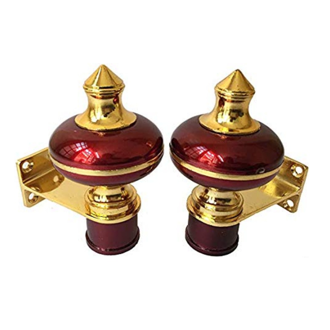 Stylish Mandir Curtain Bracket Gold Finish (5 Pair) - top-view