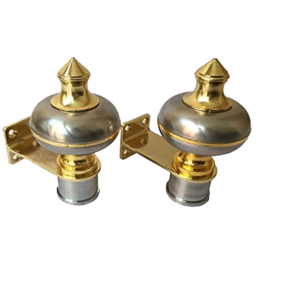 Fancy Mandir Pair Curtain Bracket - front-view
