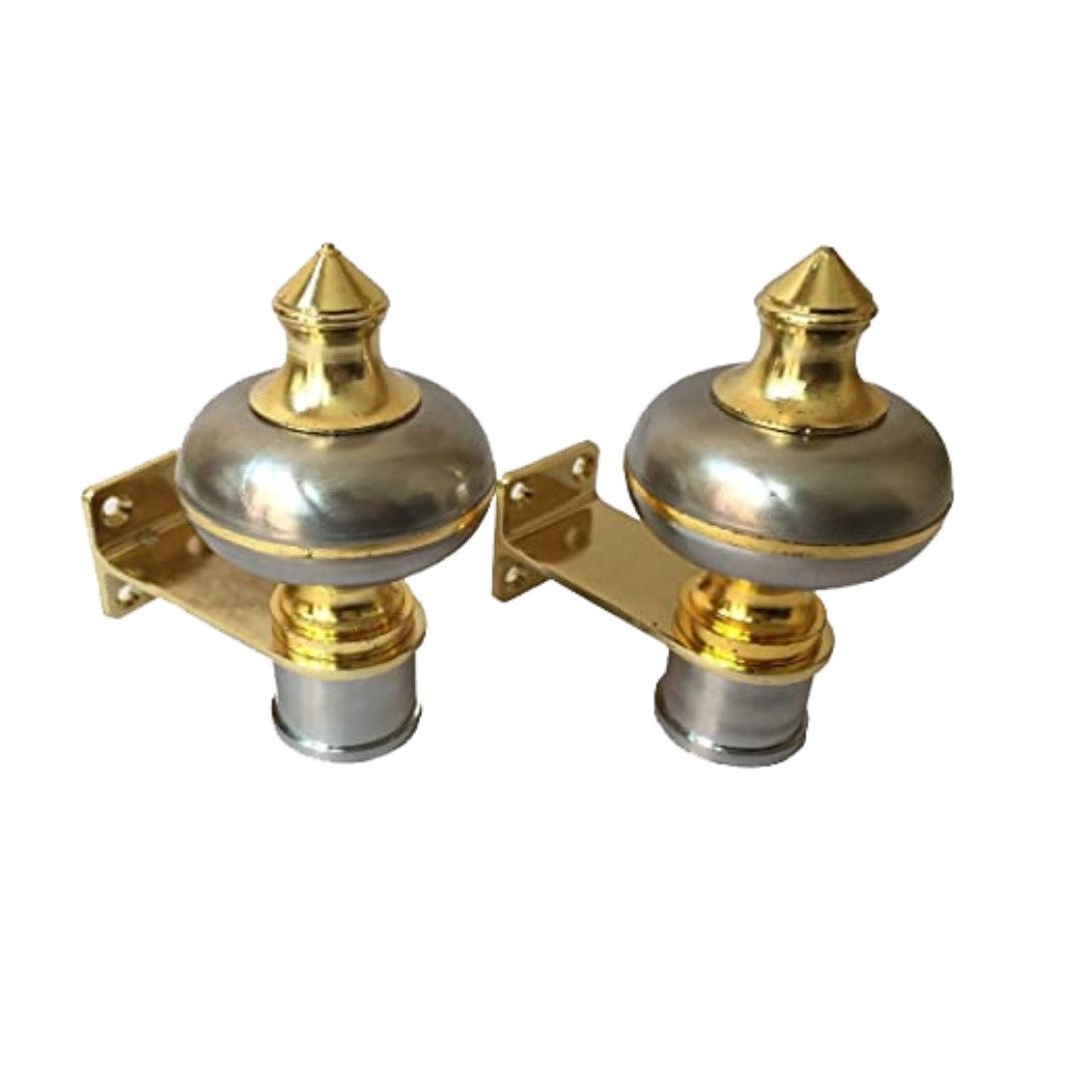 Fancy Mandir Pair Curtain Bracket - rear-view