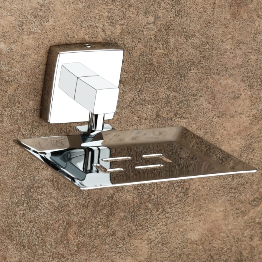 Steel Finish Soap Dish - front_view