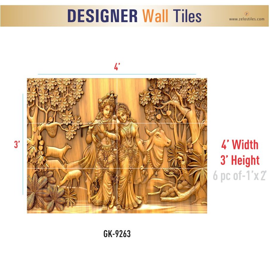 Radha Krishna Ceramic Tile - front_view