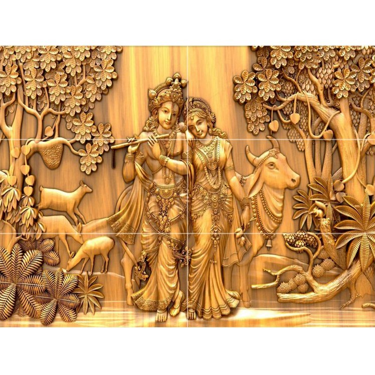 Radha Krishna Ceramic Tile - top_view