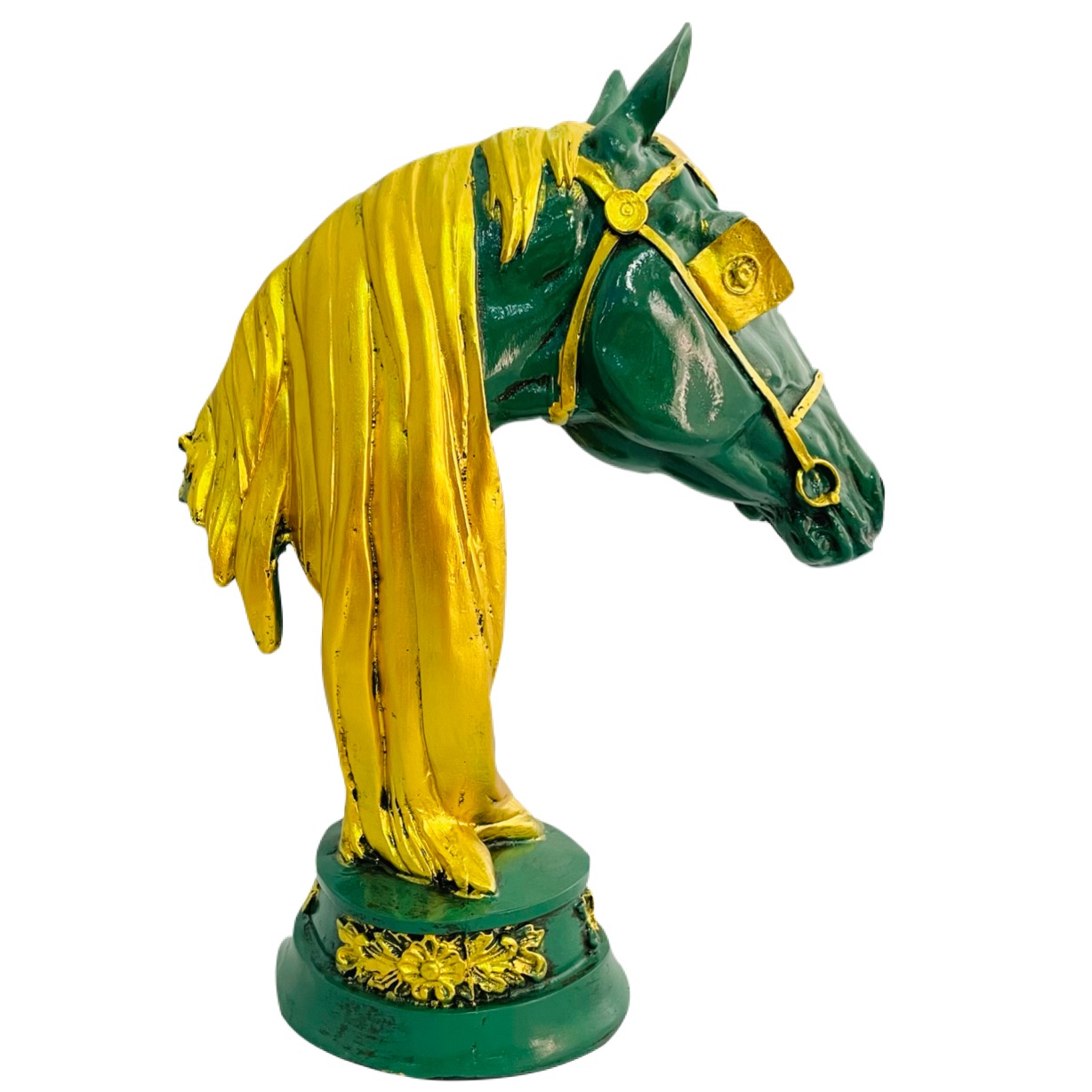Handmade Horse Head Statue Stone Finish Animal Figurines Gifts - front_view