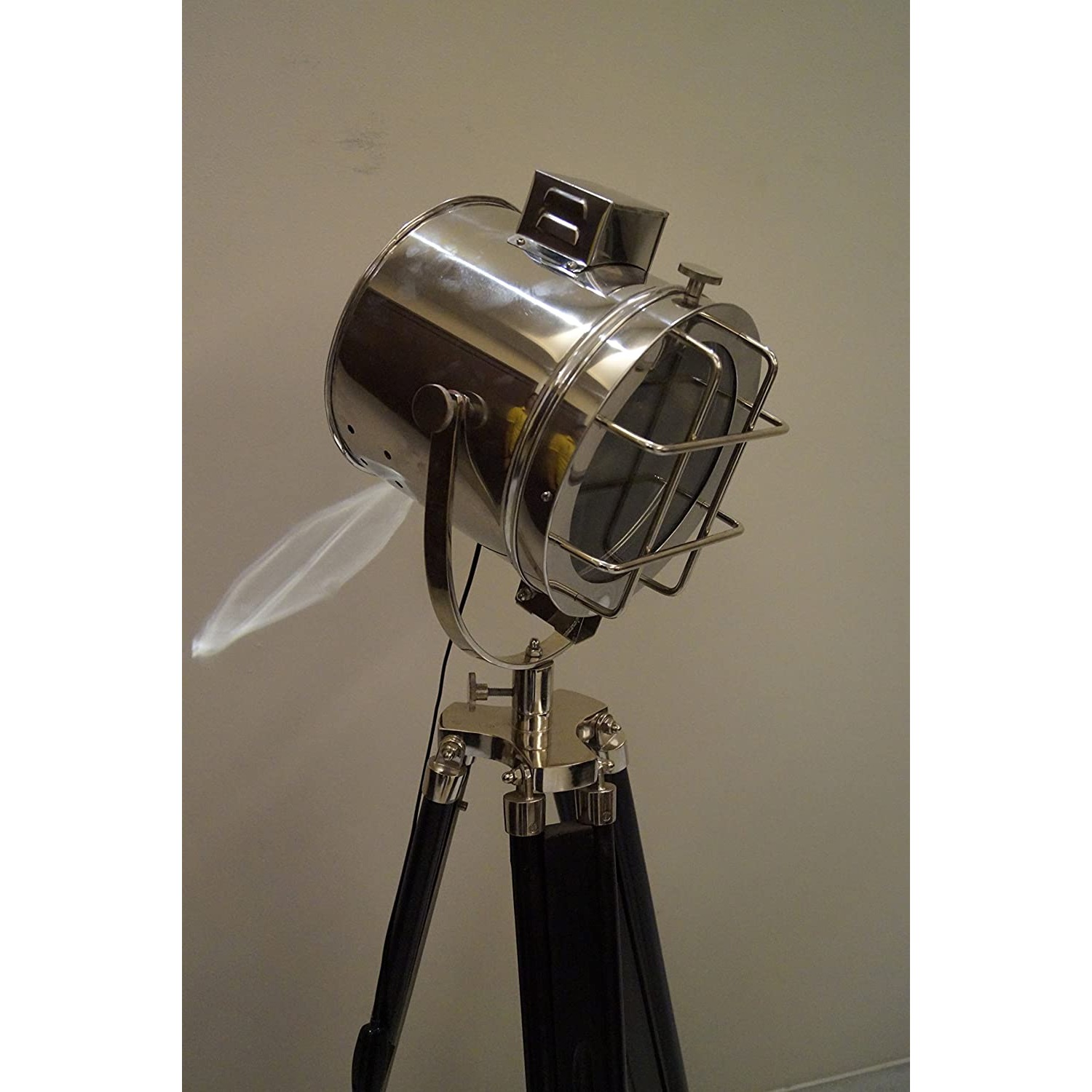 Wooden Tripod 3 Fold Adjustable Floor Stand - front_view