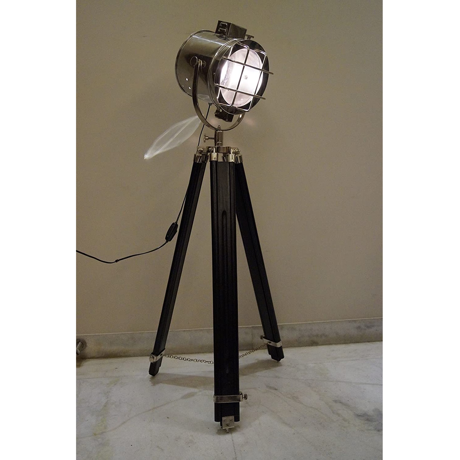 Wooden Tripod 3 Fold Adjustable Floor Stand - rear_view