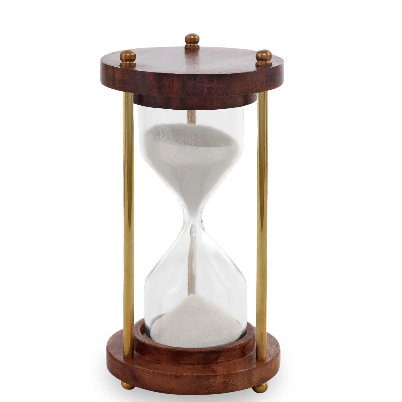 Wooden and Brass Sand Timer Hour Glass - photo