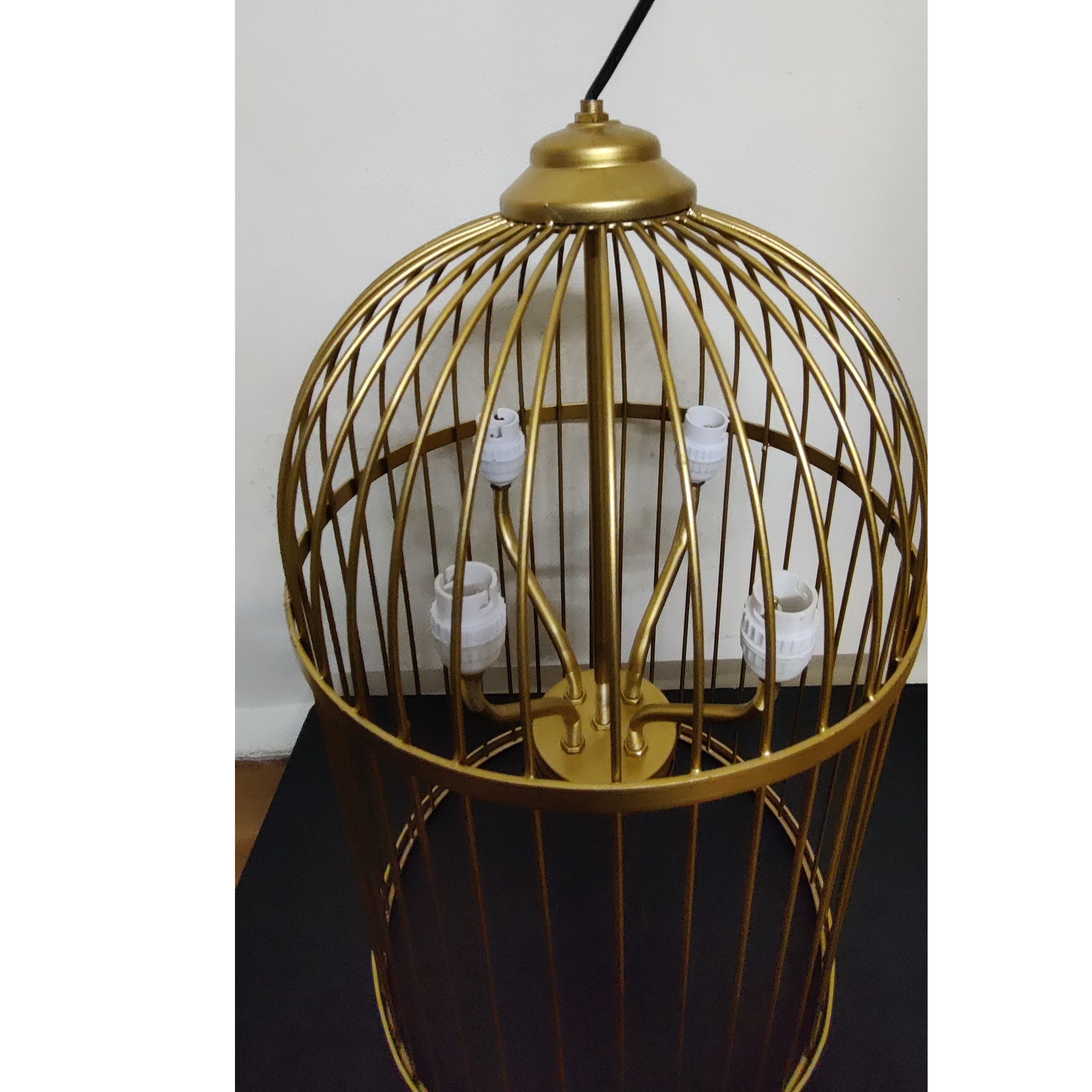 Brass Golden Cage Lamp - rear-view