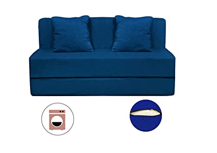 Athens Navy Blue Sofa Cum Bed - top_view