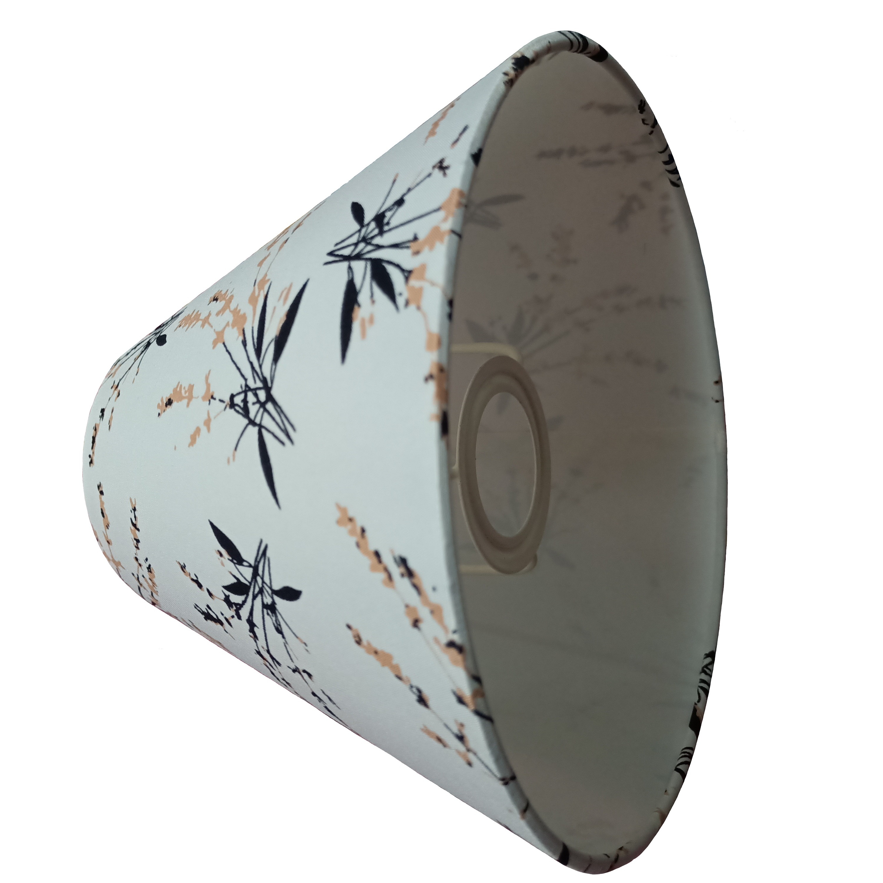 White Printed Lampshade - front-view
