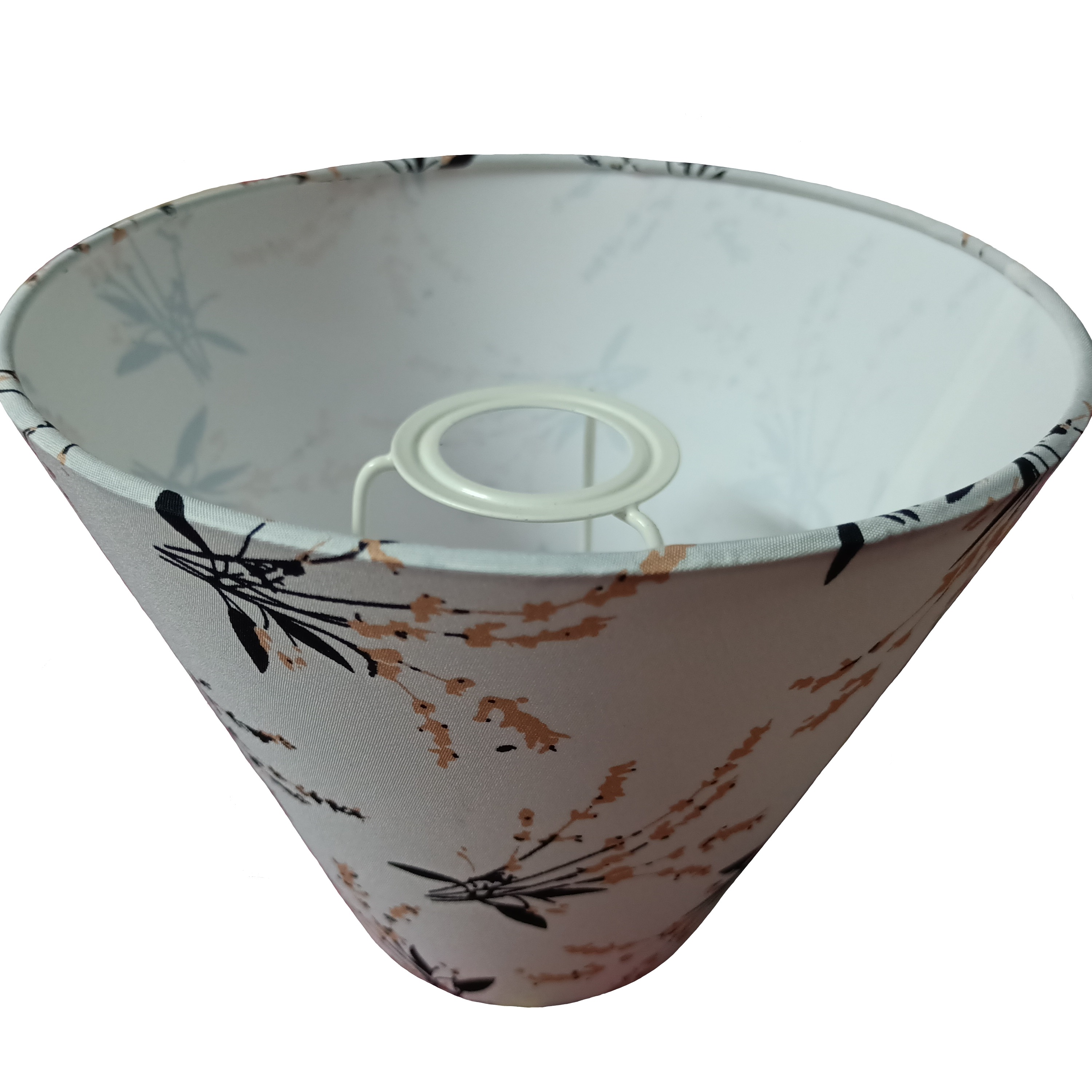 White Printed Lampshade - top-view