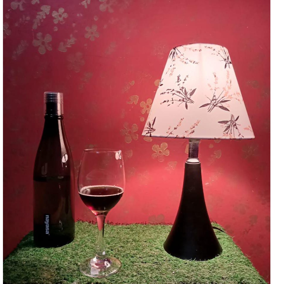 White Printed Lampshade - left-view
