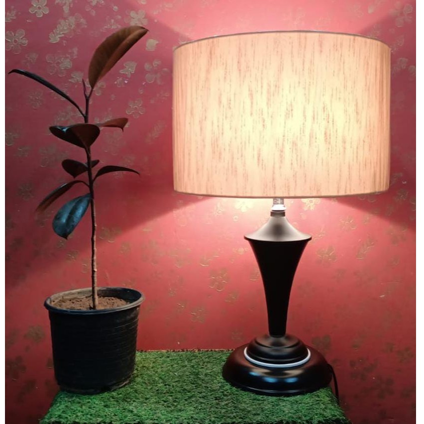 Golden Silk Lampshade - left-view