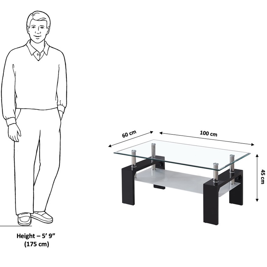 Nexon Coffee Table (Black) - right_view