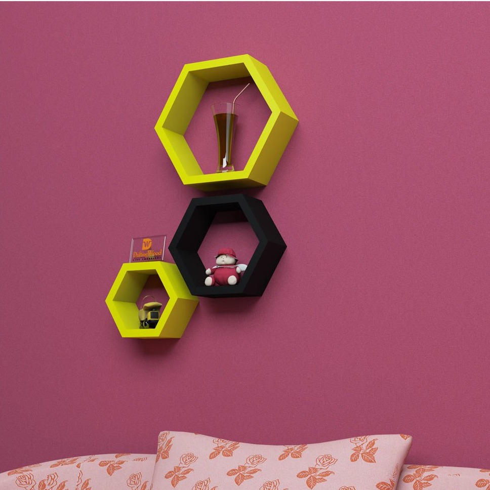 Kansai Wooden Wall Mount Floating Shelf - top_view