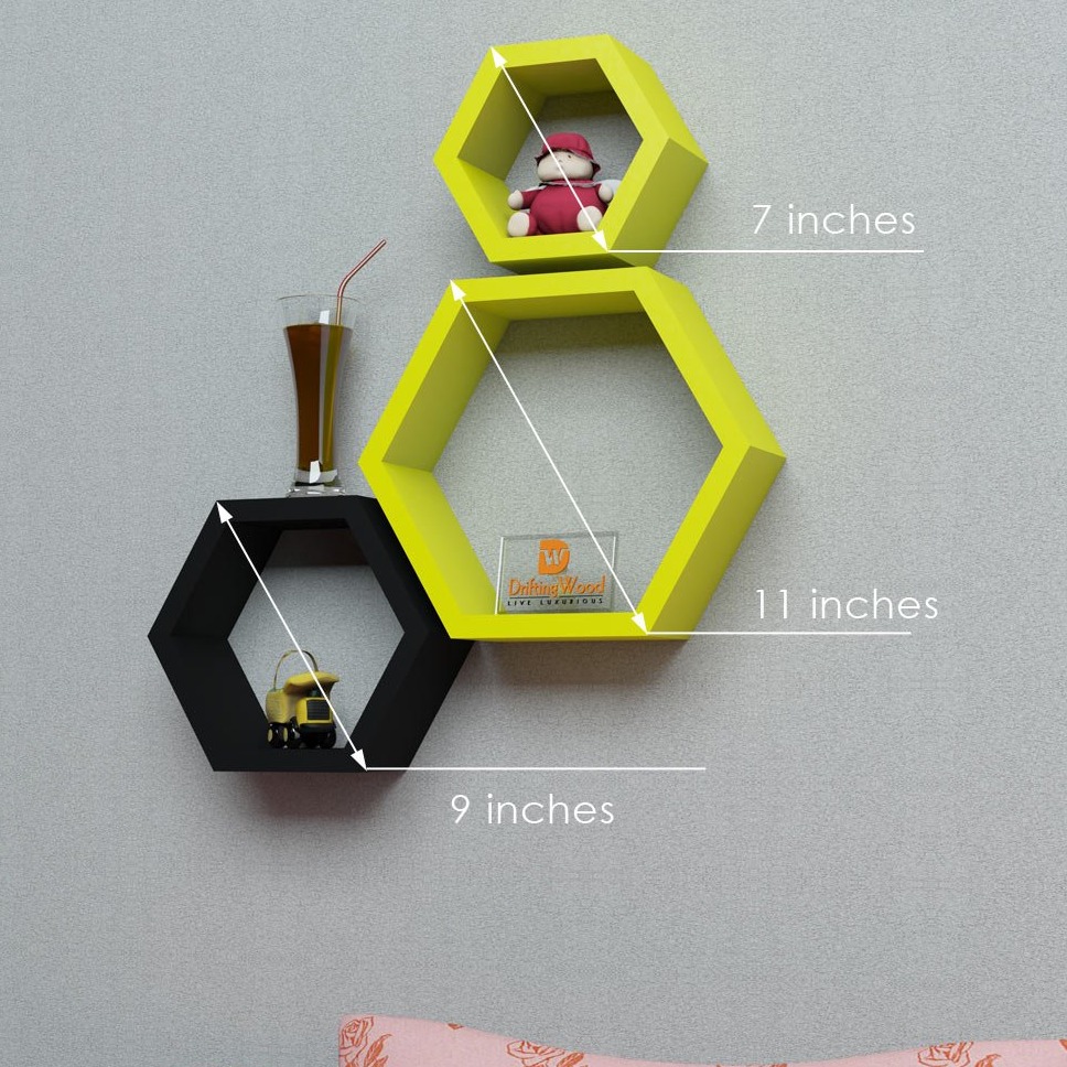 Kansai Wooden Wall Mount Floating Shelf - rear_view