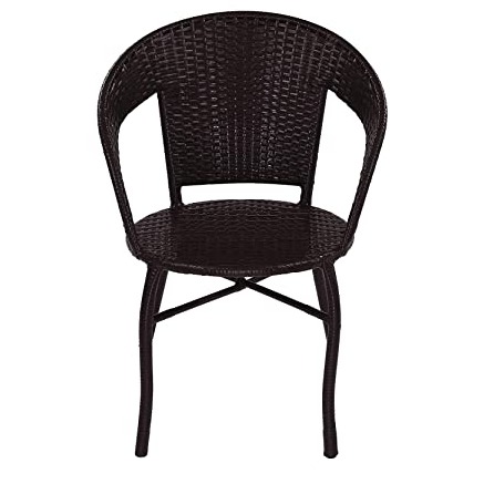 Outdoor Garden Patio Seating Set 1+2 (2 Chairs and 1 Table) (Brown) - front_view