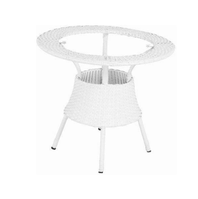 Outdoor Garden Patio Seating Set 1+2 (2 Chairs and 1Table) (White) - top_view
