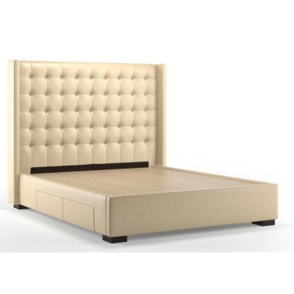 Harris Upholstered Queen Bed With 4 Drawers - rear_view