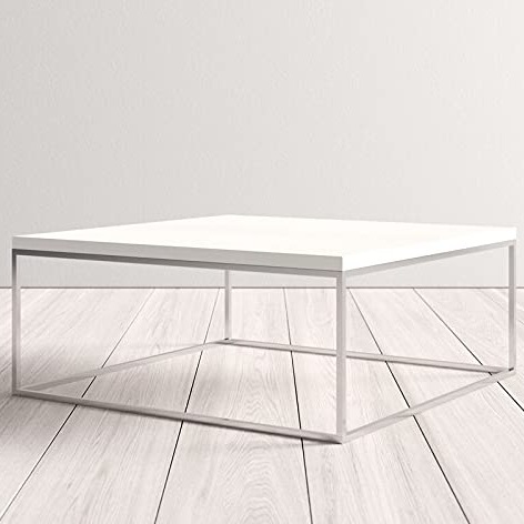 Sapa Coffee Table in Metal Silver Color (Chrome Finish) with wooden top - top_view