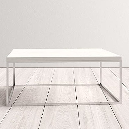Sapa Coffee Table in Metal Silver Color (Chrome Finish) with wooden top - bottom_view