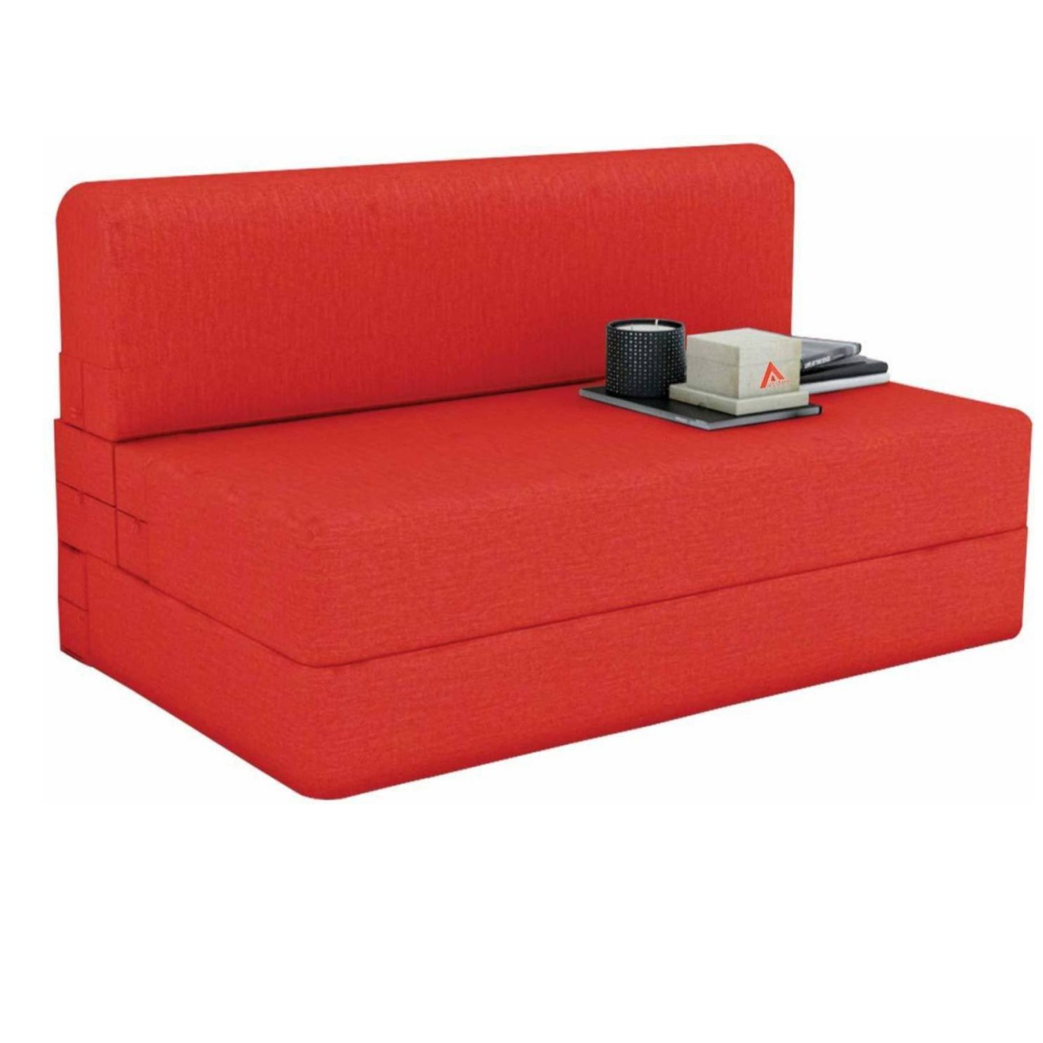 Red Sleeper Chair Folding Foam Bed (Sofa cum Bed) - front-view